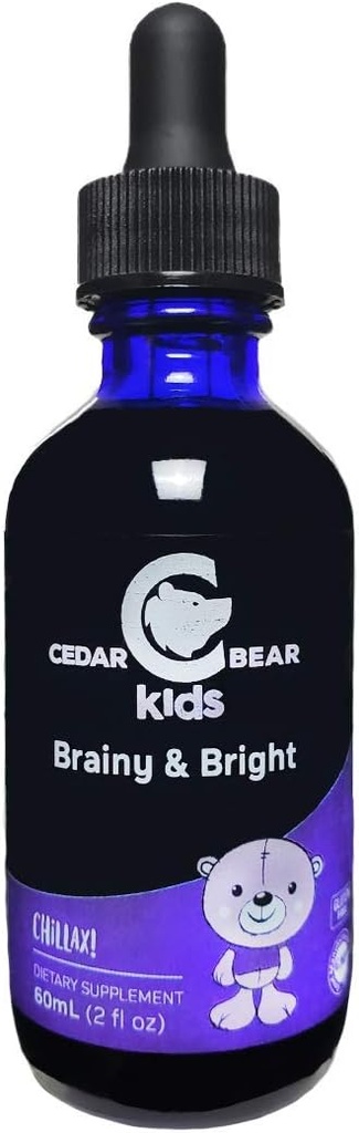 Cedar Bear Brainy & Bright for Kids - understøtter rolig og mental fokus 2 FL Oz