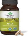Organic India Amla Capsules Organic - Indian Gooseberry Herbal Vitamin Supplement, Amla Supplement, immunstøtte, Vegan, Gluten- Free, Ayurvedic, Antioxidant, Non- GMO - 90 Kapsler