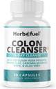 Colon Cleanse - Understøtter Detox, Gut Health, & Bloating Relief - Indeholder urter, fibre, & Probiotika - Avanceret oprydning Formel med Psyllium Husk pulver, non-GMO, 30 kapsler