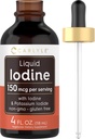 Carlyle Liquid Jod Drops 4 fl oz · 124; 150 mcg · 124; Jod & Kalium Iodide Supplement · 124; Vegetarisk Liquid Tinktur · 124; Non- GMO, Gluten Free
