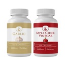 PURE ORIGINALSKE INGREDIENSER Hvidløg & Æblecider Vineddike Capsule Bundle (100 kapsler Hver), Ingen tilsætningsstoffer eller Fillers, Lab Verified