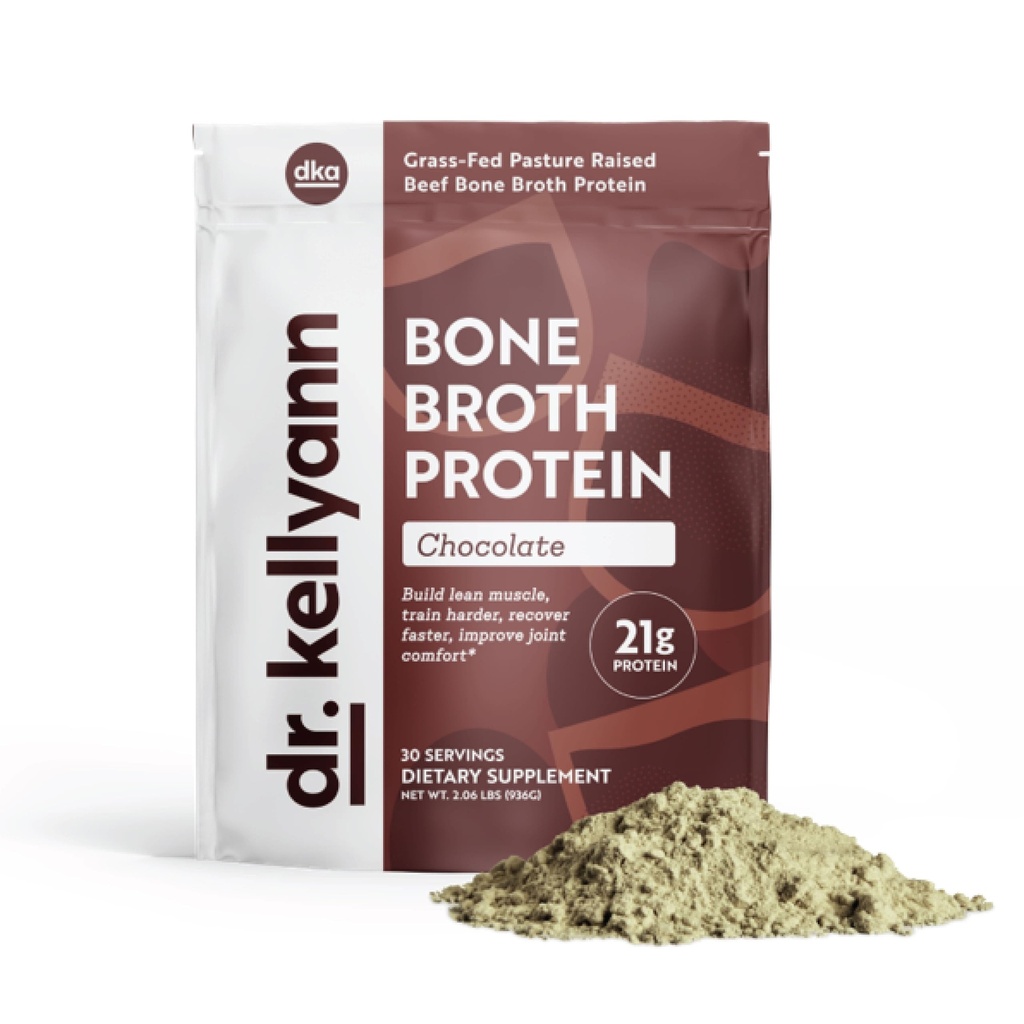 Dr. Kellyann Keto Bone Broth Protein Powder Chocolate - Protein 21g, Grass Fed Hydrolyzed Collagen - Gluten and Dairy Free, Paleo, Keto Protein Shakes (30 Servings)