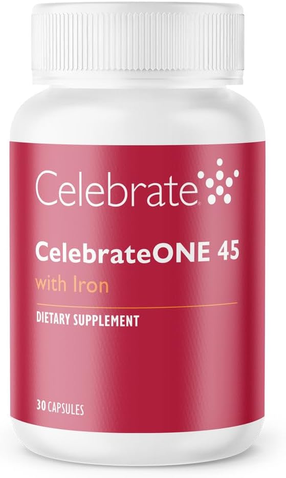 Celebrate Vitamin Celebrateone 45, 45mg Jern - En gang daglig Bariatric Multivitamin, Essential Vitamin & Minerals - Gastric bypass & Sleeve Gastrectomy Supplement (30 kapsler)