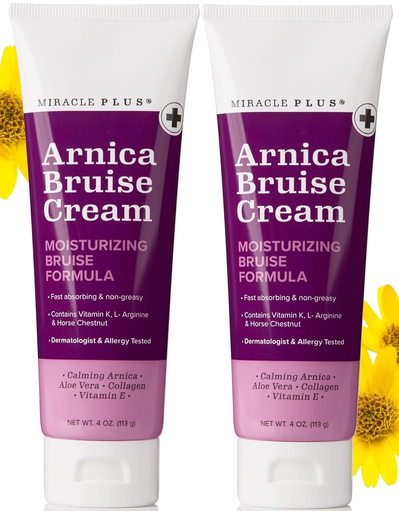 Miracle Plus Arnica Cream Extra Strength Bruise Relief Lotion For blå og opsvulmede på huden, 124; Arnica Gel, vitamin K Cream, Skin Care