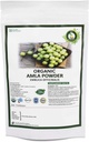 R V Essential Organic Amla Powder 100gm / 3.53oz / 0.22lb- Empilica Officinalis Amla Frugtpulver til hår USDA Organic Certified Ayurvedic Herbal supplement i genopladelige og genanvendelige Zip Lock Pouch
