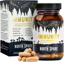 North Spore Immunity Mushroom Extract Supplement Kapsler 124; Økologisk Kalkun Hale, Chaga, Reishi, Maitake, Shiitake Blend • 124; 100% Fruiting Body Extracts - 120 ct