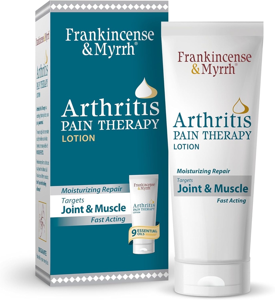 Frankincense og Myrra Arthritis Pain Reliever Therapy- lotion - Topical Arthritis Pain Relief Cream og Hydrating Skin Repair, Body Relief for Sciatica, Knee, Back, Joints, Neck, Hands, 3 Oz - 1 pakke