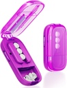 Pill Cutter til flere piller, justerbar Pill Splitter, Pill Cutter Splitter til små og små piller, Pill Cutters til små eller store piller med Sharp Bladet- Purple