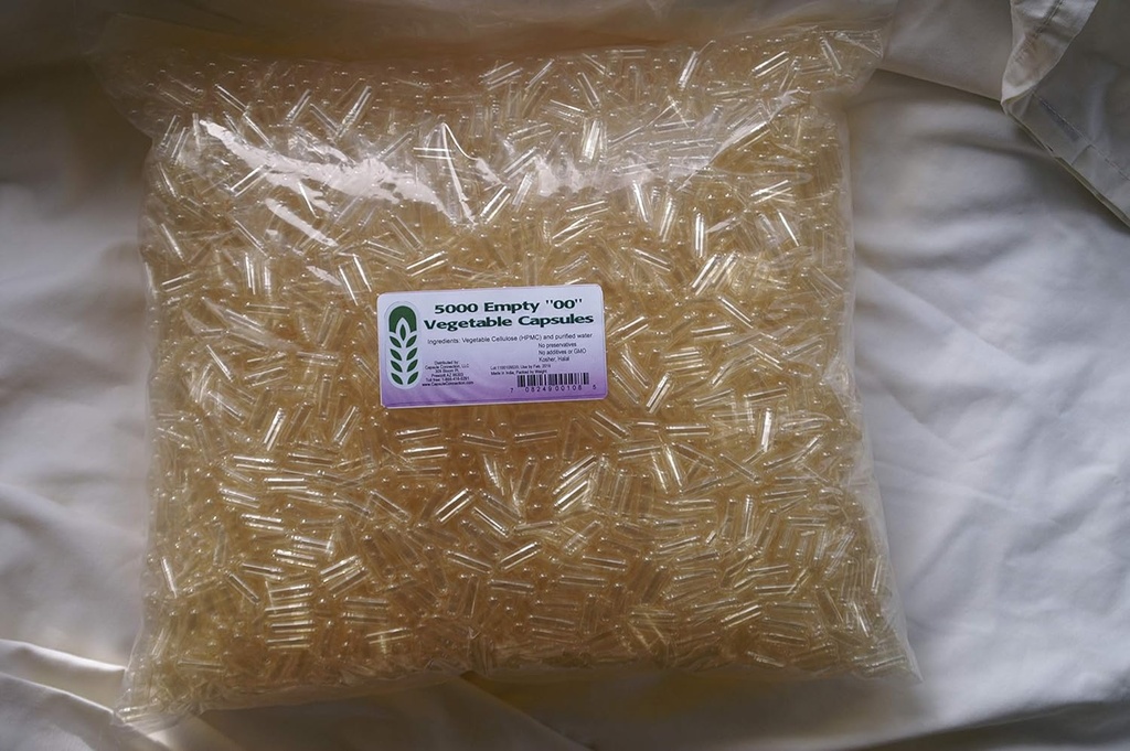 Capsule Connection Wholesale Bulk Empty Vegetable Capsules '00' Size, Vegan & Vegetarian (5000)