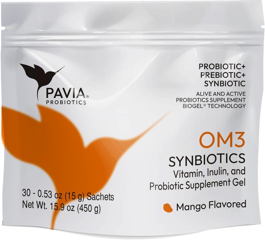 XAVIAX Probiotisk Gel med Omega 3 Memory 124; immunsupporttillæg 124; Mango Flavor 124; til at beskytte immunsystemet, Forbedrer koncentrationen en Memory Memory 124; 30 kuverter