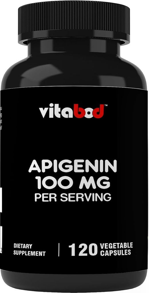 Apigenin 100mg per servering - 120 Vegetabilske kapsler - Rå plante Udtræk fra kamille blomst - Ikke Habit Danning - Aktive bioflavonoider & antioxidanter