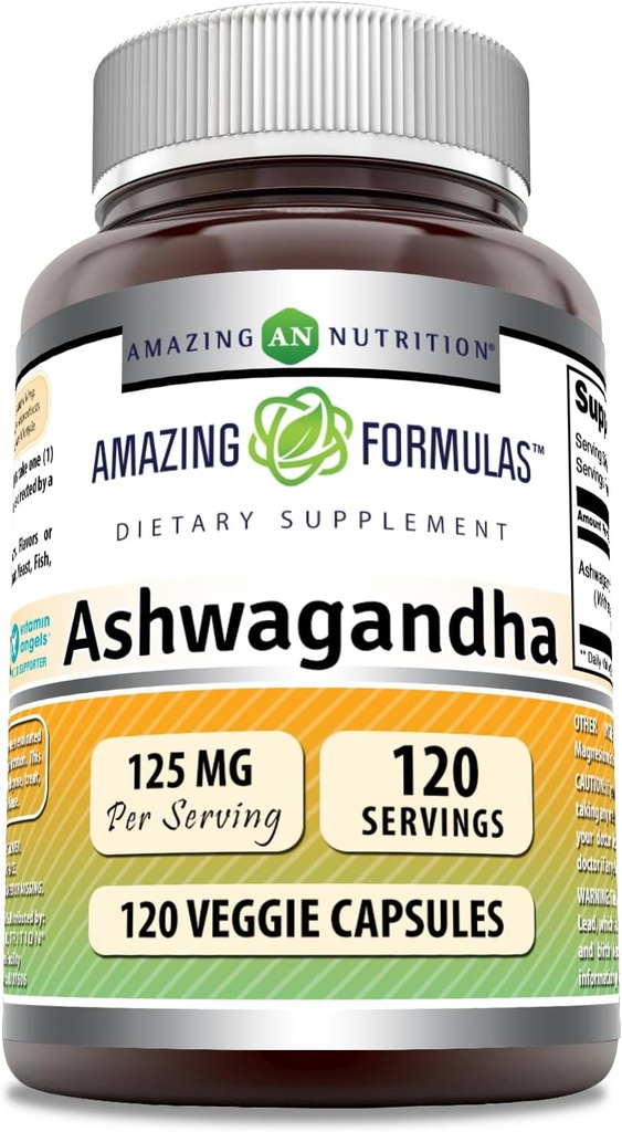 Amazing Formulas Ashwagandha ekstrakt Supplement 124; 125 Mg Per Serving