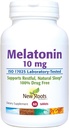 NY ROOTS HERBAL dvaletilskud: 124; Pure Melatonin 10 mg (60 tabletter - 3 måneder Tilgang), ikke-bibit formering, naturlig dvalehjælp, ikke-GMO