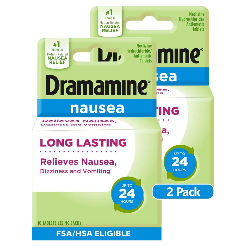 Dramamin Kvalme Langvarig, Kvalme Relief, 10 Greve (pakke med 2)