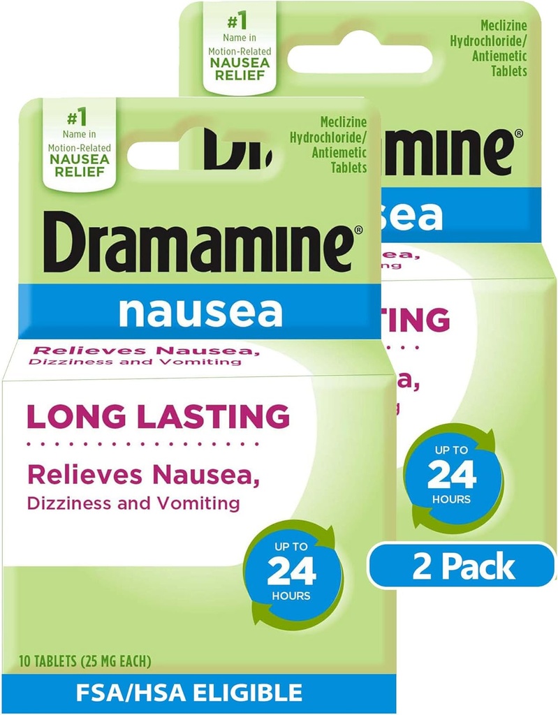 Dramamin Kvalme Langvarig, Kvalme Relief, 10 Greve (pakke med 2)