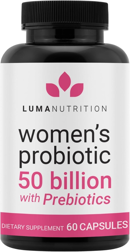 Luma Nutrition Probiotika til kvinder med Prebiotika - 50 Millioner CFU - Formuleret til fordøjelse, immunforsvar & feminin Support - 60 kapsler