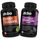 Aktiveret Charcoal & Candi Cleanse Support - Organic Coconut Charcoal Pills & Anti Overgrowth Pills til Mave Gas og Bloating for Mænd Kvinder Kids - Oral Herbal Oregano & Captain Acid Kapsler