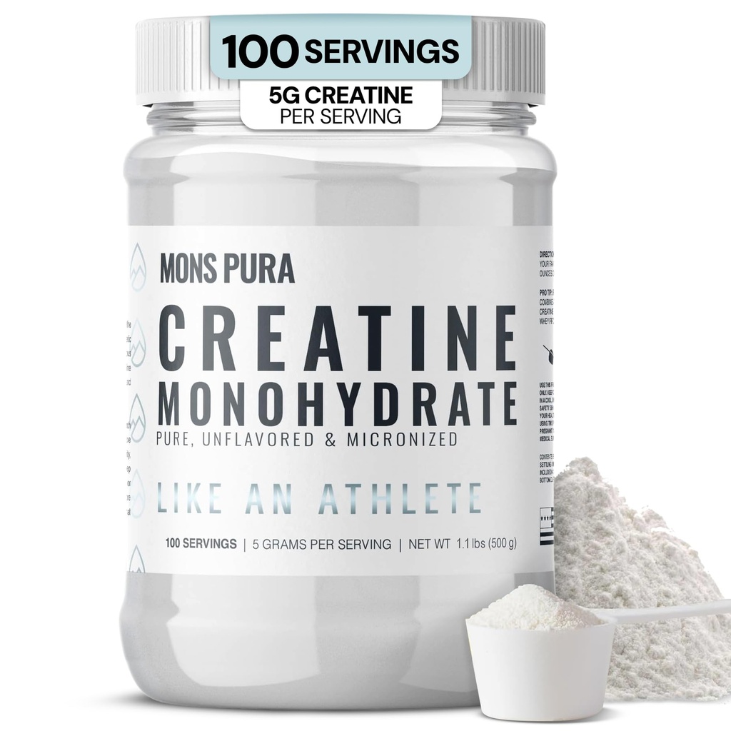 100% Pure Creatin monohydrat pulver - 500g • 124; Mikroniseret, Unflavored • 124; Muskelvækst, Styrke & Endurance • 124; Ideel til atleter, Bodybuildere, og Fitness Entustasts