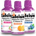 Bluebonnet Flydende Calcium Citrat Magnesium Citrat, Vitamin D3- Bundle Orange, Blåbær og Strawberry Flavor, 3 Flaske med 16 Fl Oz Hver (48 Fl Oz i alt)