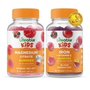 Lifeable Magnesium Kids + Iron & C-vitamin Kids, Gummies Bundle - Great Tasting, Vitamin Supplement, Gluten Free, GMO Free, Chewable Gummy