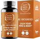 Happy Sund Hippie Be Grounded Stress Relief Supplement - Lavender Pills - 124; fremmer Calmness & Relaxation - 124; Quick Actioning - 124; Magnesium Glycinate 100mg, L Theanine, Lemon Balm Leaf, - 124; Ursten, 60 Ct