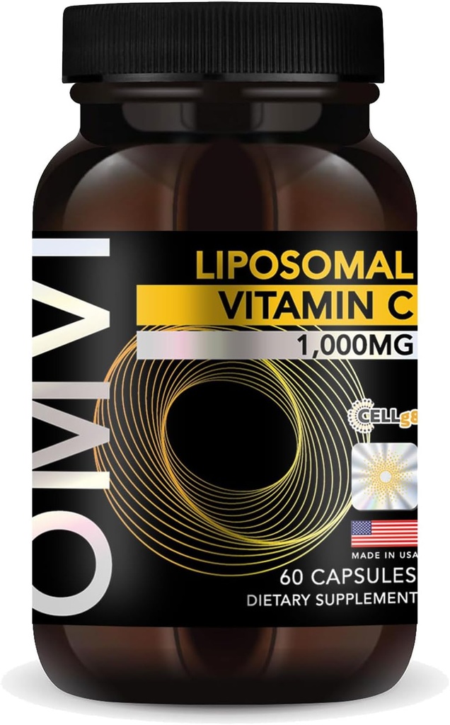 Omvi formulas, Liposomal Vitamin C 1.000mg, Høj Absorption Ascorbic Acid, Antioxidant Supplement, Understøtter immunsystemet & Collagen Booster, Vegan, Gluten Free, 60 Kapsler, 30 Servering, Made in USA