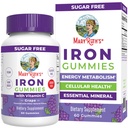 MaryRuth Organics Iron Gummies til 14 + med C-vitamin til Absorption 124; Sukker fri