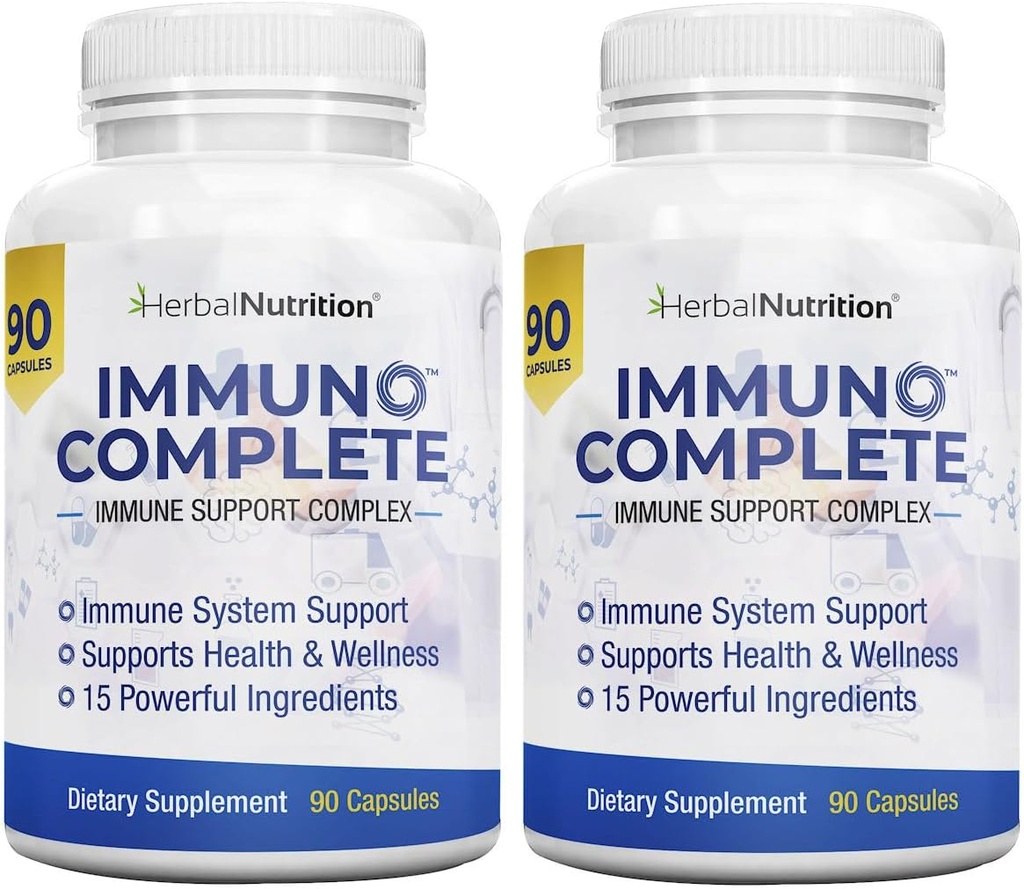 Immuno Komplet en immunforsvar supplement med vitamin C, D, zink, Magnesium, Elderberry og 10 flere synergistiske ingredienser til immunforsvar (2)