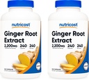 Nutricost Ingefær Root Extract 550mg, 240 kapsler (2 flasker)