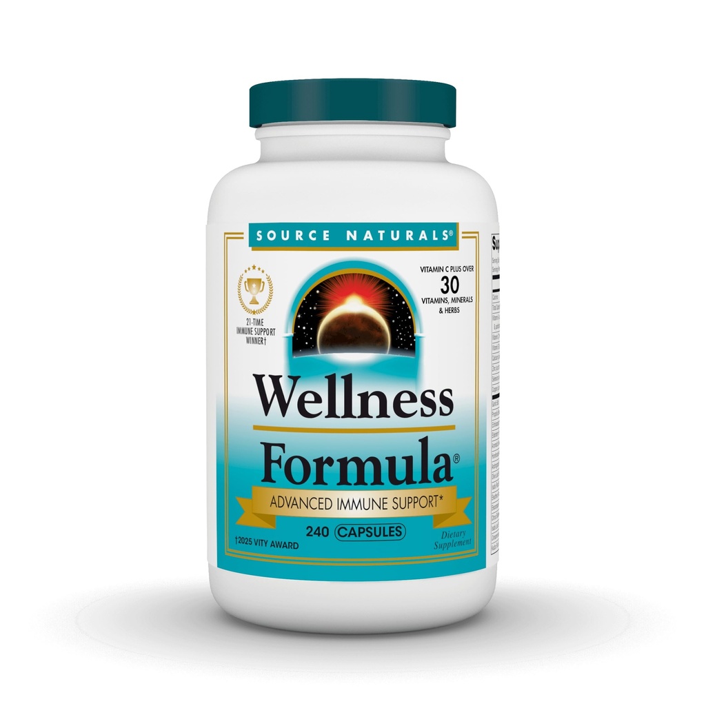 Kilde Naturals Wellness Formel Bio- Aligned Vitamin & Herbal Defense Avanceret immunforsvar * - Kosttilskud & Immunitet Booster - 240 kapsler