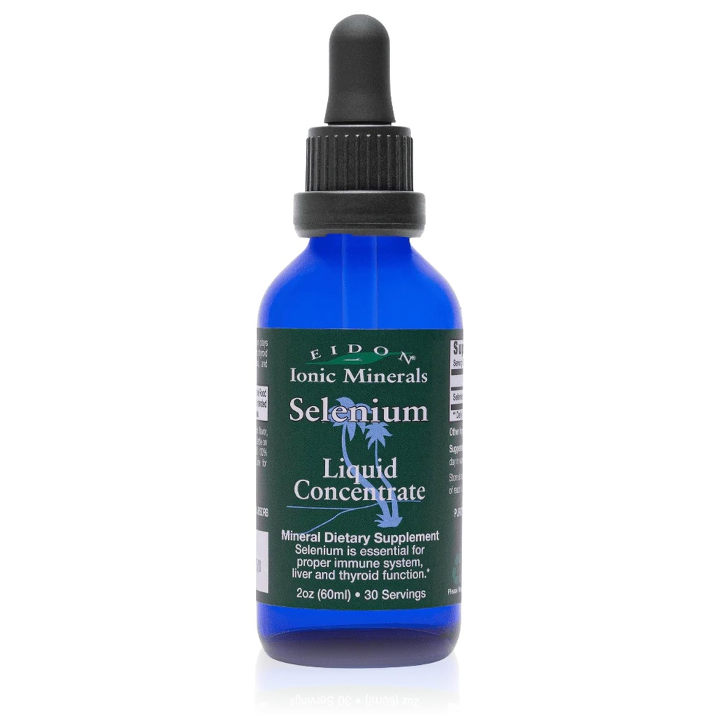 Eidon Ionic Minerals Liquid Selenium, Selenium Drops, Natriumselenat supplement, Support Lever Sundhed og Thyroid funktion, Immunsystemet Support, 2 oz