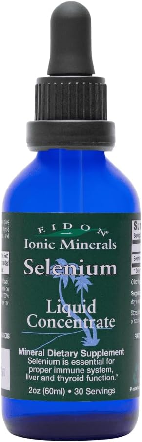 Eidon Ionic Minerals Liquid Selenium, Selenium Drops, Natriumselenat supplement, Support Lever Sundhed og Thyroid funktion, Immunsystemet Support, 2 oz