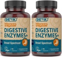 Deva Vegan Vitaminer fordøjelsesenzymer Plus tillæg - en unik blanding af enzymer & urter - 90 kapsler (pakke med 2) Pakke Maj Vary