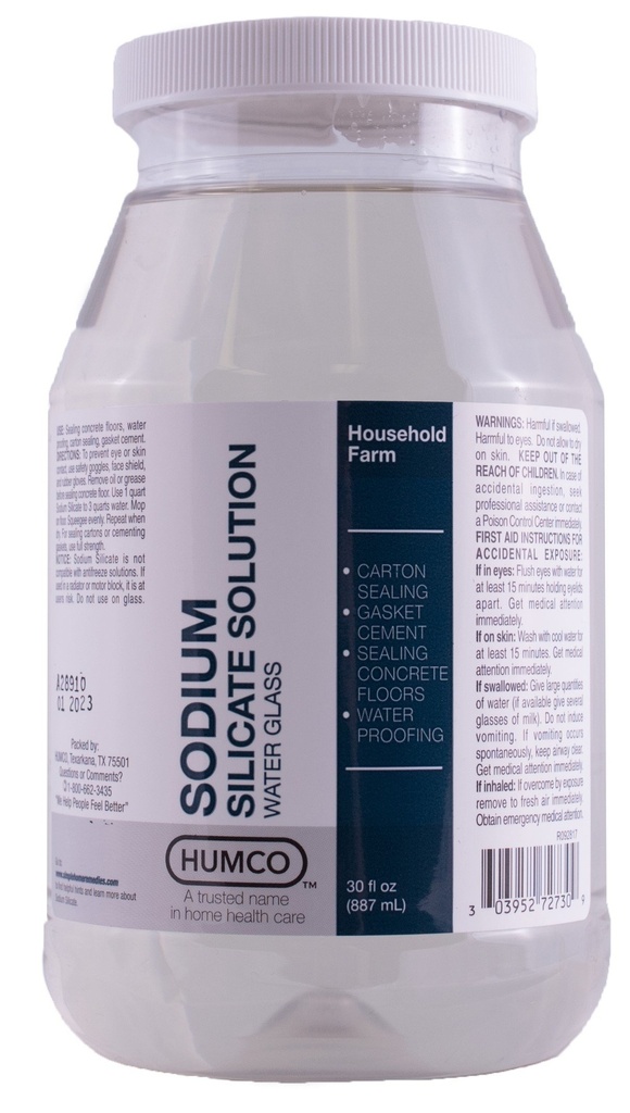 Humco natriumsilikat opløsning 30 oz, vandglas.