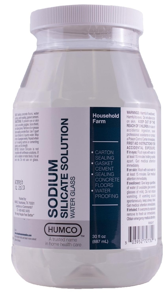 Humco natriumsilikat opløsning 30 oz, vandglas.