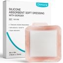 Dimora Silicone Super Absorbent Sår Dressings - genert vedhæftede bandager med Ultrasorb Polymer, Heavy Exudate Sår Pads 6 "X 6" 10 Pakker