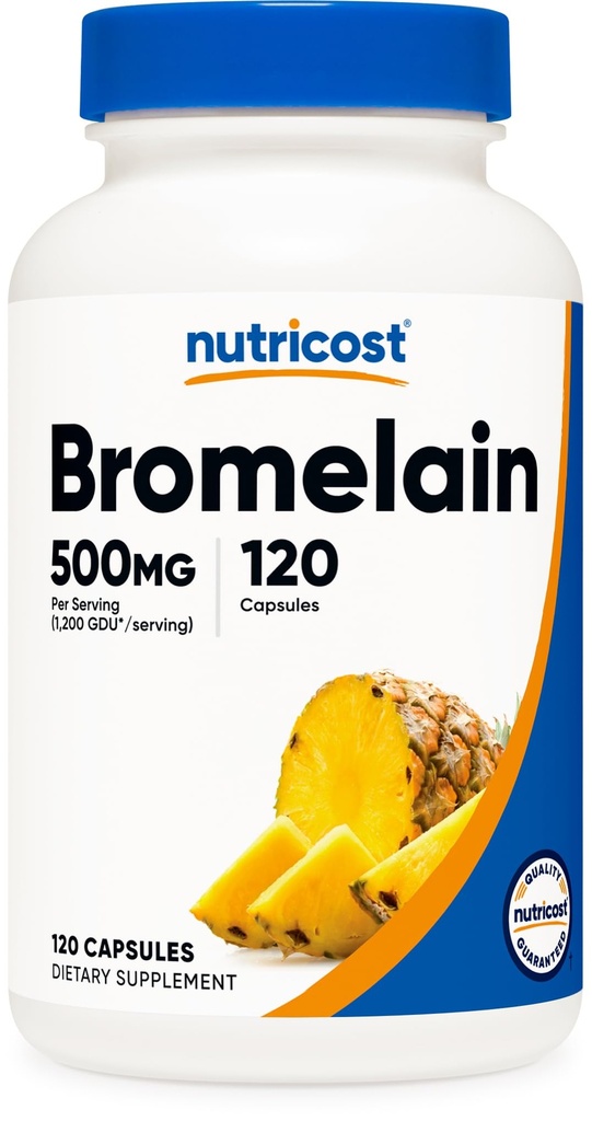 Nutricost Bromelain 500 mg, 120 vegetariske kapsler - Bromelain (1200 GDU), Non- GMO, Gluten Free