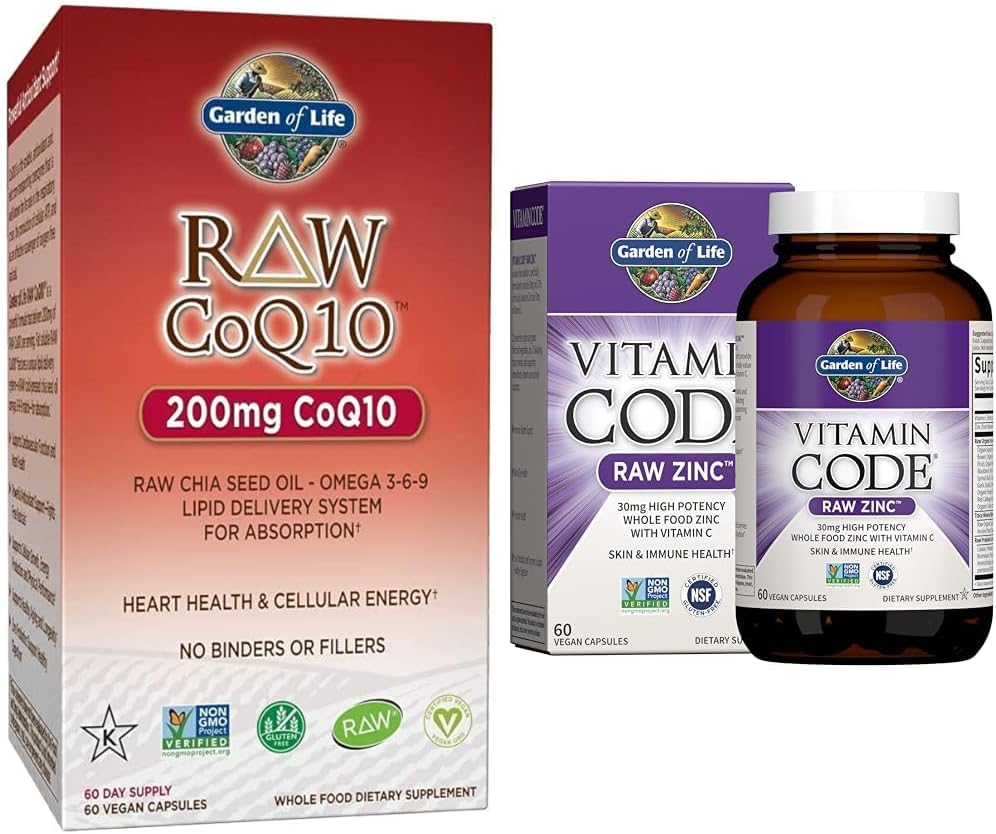 Have af Life Vegetar Omega 3 6 9 Supplement - Rå CoQ10 Chia frø olie hel ernæring & Zink kosttilskud 30mg høj potens Rå zink og C-vitamin Multimineral supplement