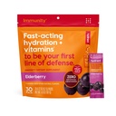 Hydrant - Immunitet Electrolyte Powder, Elderberry Flavor, 30 Instant Rehydration Stick Packs - Electroyte Blend med C-vitamin, D-vitamin og zink til immunforsvar
