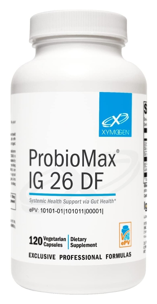 XYMOGEN ProbioMax IG 26 - Bacillus koagulans Spore Based Probiotic, Immunoglobuliner + IgY Max Hyperimmuniseret æg - fremmer immunforsvar & intestinal sundhed - Tidligere ProbioMax IG 26 DF (120 kapsler)