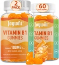 Vitamin B1 Gummies 100mg til voksne og børn, Thiamin B1 tillæg med 600mg Calcium, Nervesystemet Understøtter & Boost Energy, Orange Flavor, Ikke GMO, Vegan, 120 tyggetumies