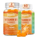 Vitamin B1 Gummies 100mg til voksne og børn, Thiamin B1 tillæg med 600mg Calcium, Nervesystemet Understøtter & Boost Energy, Orange Flavor, Ikke GMO, Vegan, 120 tyggetumies