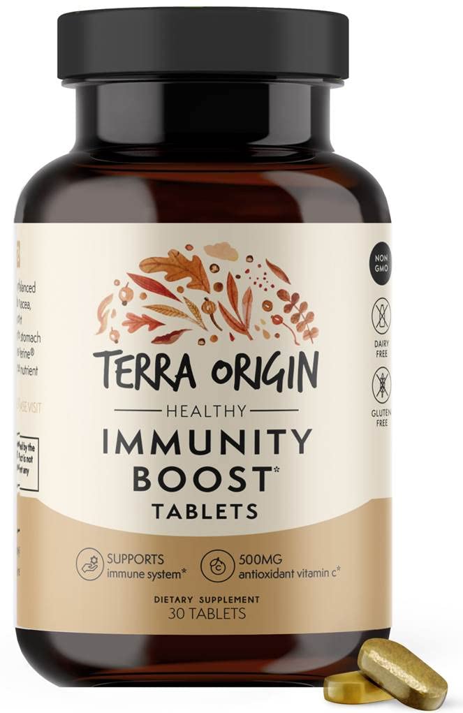 TERRA OPRINSIN Immunity Support Memorial 124; C-vitamin, D3, Zink, Selen, Gurkemeje, Echinacea, Ginger & Andrographis med BioPerine Memorial 124; Daglig immunbooster & Antioxidant Blend