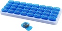 Månedlig Pill Organizer, Stor Travel Pill Box 31 Dag, Daily Pill Case, Pill Holder Container for Vitamin, Medicin, tillæg, Fish Oil, Blå