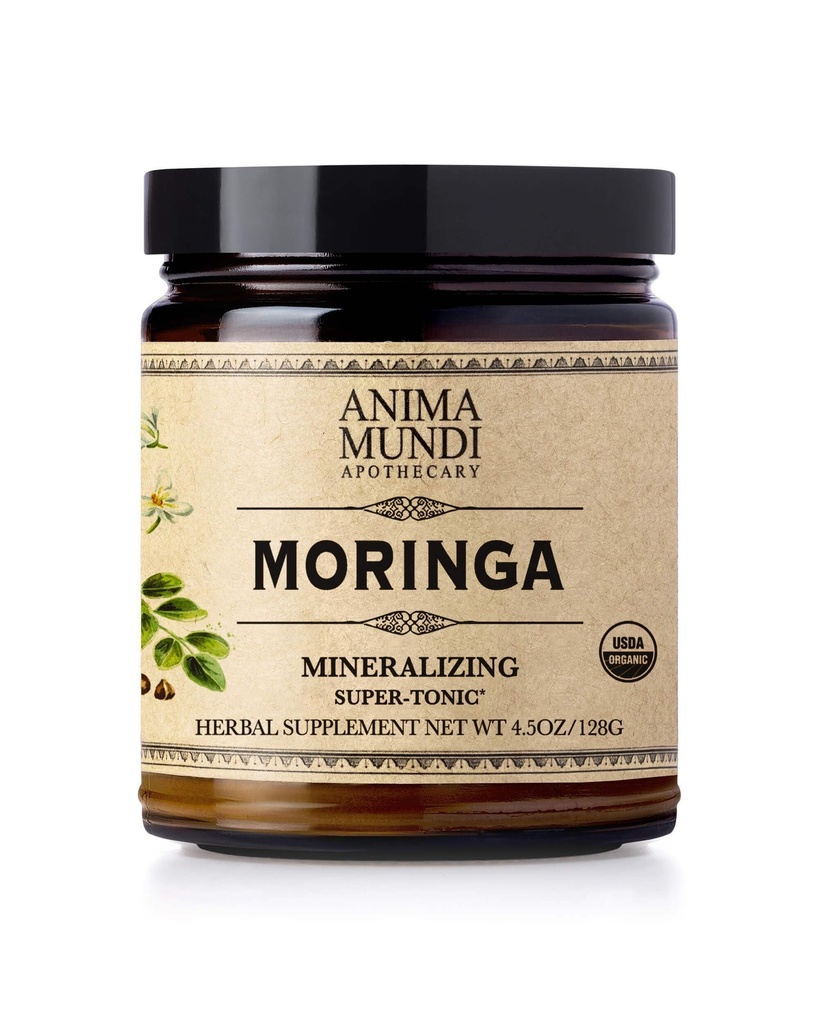 Anima Mundi Apothecary Moringa Leaf Powder - Pure Organic Rainforest Superfood - Energy Support, Natural & Non- GMO Green Powder (6oz / 170g)