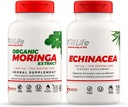 Full Life Moringa og Echinacea Kapsler - Urtetilskud - Moringa Pills til kvinder og mænd - Natural Energy Booster - Kosher, Gluten- Free - Veggie Caps