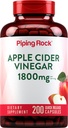 Piping Rock Apple Cider Vincils Kapsler 1800 mg • 124; 200 Pills • 124; Potent Formel • 124; ACV Supplement for mænd og kvinder • 124; Non- GMO, Gluten Free