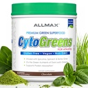 ALLMAX CYTOGREENS, Chokolade - 1,5 lbs - Understøtter ydeevne, Inddrivelse & Energi - med Spirulina, Chlorella, Spinat, Barley Grass & Green Tea - 60 Servere