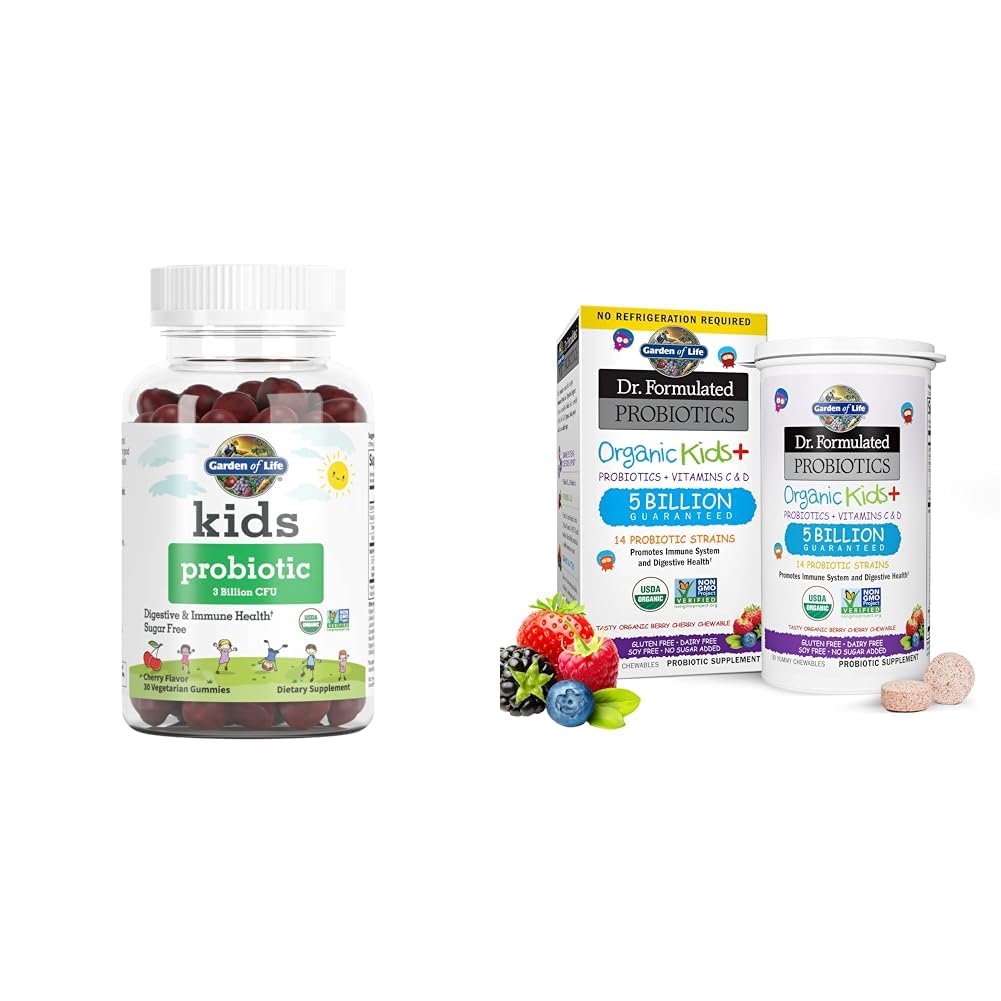Livets have Kids Probiotika Gummier, Chewables - 3 milliarder CFU, 5 milliarder CFU, Sukker fri, Økologisk, Immun & fordøjelsessygdomme