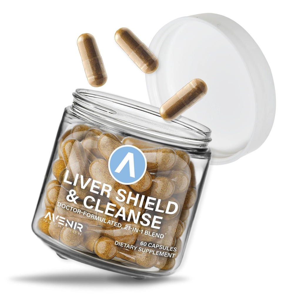 Avenir Nutrition Lever Skjold & Rense Medical 124; Urte Lever Cleanse Detox & Reparation Supplement Medicine Thistle & Artichoke Extract Kosttilskud Medical 124; Fedme Lever & Health Support Medical 124; 60 Kapsler til mænd og kvinder